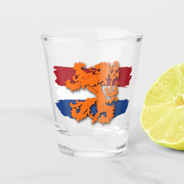 Verre A Shot Drapeau hollandais Orange Lion Team Hollande (Devant)