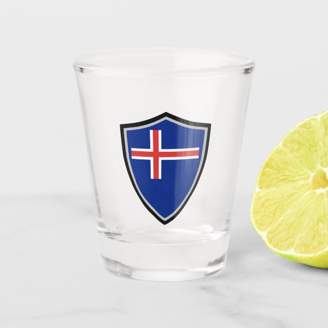 Verre A Shot Drapeau islandais (Devant)