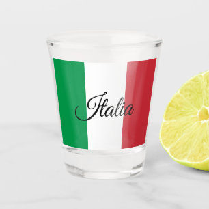 Verre A Shot Drapeau italien & Italie pays patriote / fans spor