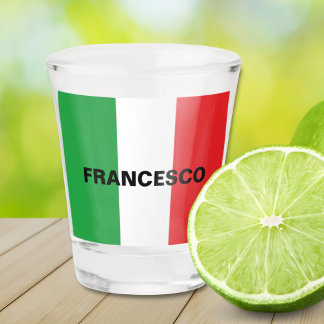Verre A Shot Drapeau italien simple en gras personnalisé