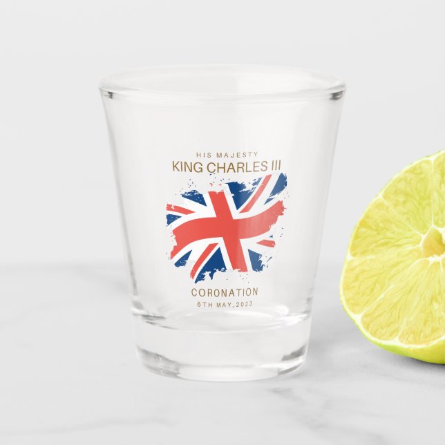 Verre A Shot Drapeau King Charles III Union Jack (Devant)