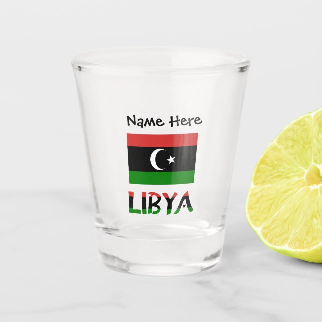 Verre A Shot Drapeau libyen personnalisé (Devant)