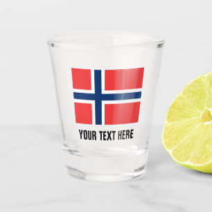 Verre A Shot Drapeau norvégien de Norvège boisson traditionnell