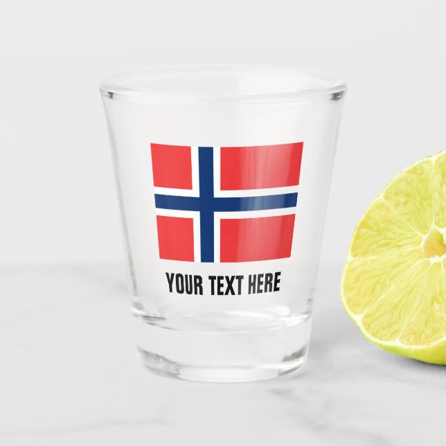 Verre A Shot Drapeau norvégien de Norvège boisson traditionnell (Devant)