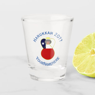 Verre A Shot Drapeau personnalisé de Hanukkah Abuela Angel Chil