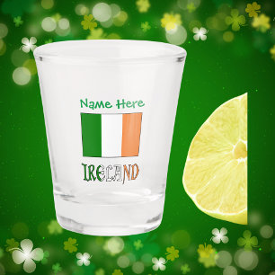 Verre A Shot Drapeau personnalisé de l'Irlande Héritage