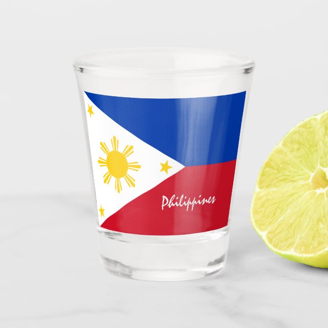 Verre A Shot Drapeau philippin & patriote des Philippines  (Devant)