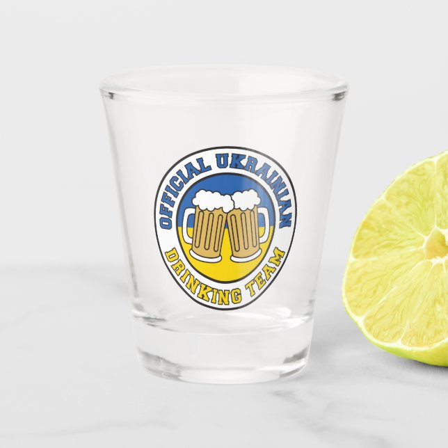 Verre A Shot Drapeau potable ukrainien d'équipe de l'Ukraine (Devant)
