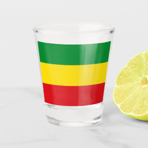 Verre A Shot Drapeau rastafari éthiopien Rasta