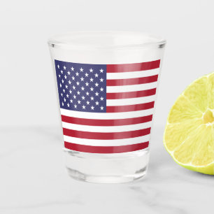 Verre A Shot Drapeau rouge blanc et bleu patriotique américain