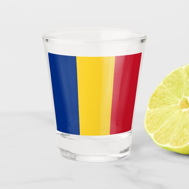 Verre A Shot Drapeau roumain (Devant)