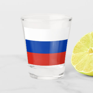Verre A Shot Drapeau russe (Russie) Tiré