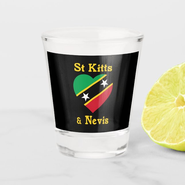 Verre A Shot Drapeau Saint-Kitts-Et-Nevis Indépendance Caraïbes (Devant)