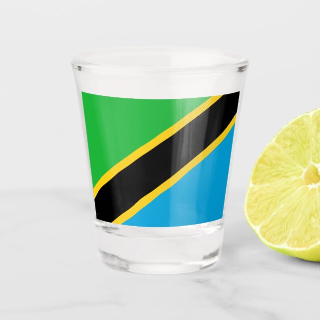 Verre A Shot Drapeau tanzanien (Devant)