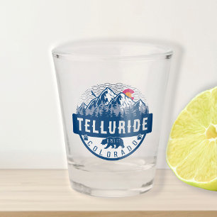 Verre A Shot Drapeau Telluride Colorado Skiing Mountain Vintage