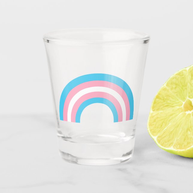 Verre A Shot Drapeau Transgenre Rainbow Pride (Devant)