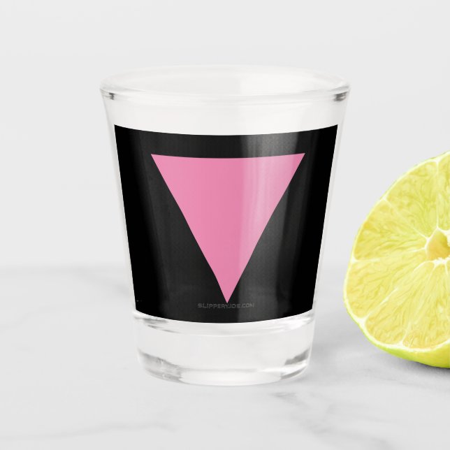 Verre A Shot Drapeau triangle rose de SlipperyJoe's symbole ros (Devant)