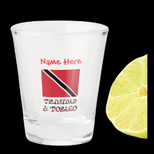 Verre A Shot Drapeau trinidadien Trinité-et-Tobago personnalisé