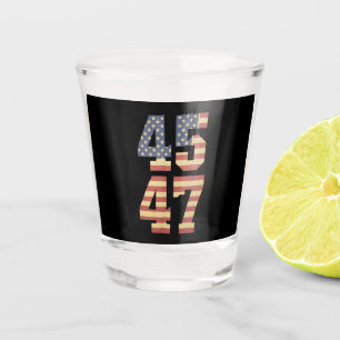Verre A Shot Drapeau Trump 45 47 Amérique Vintage États-Unis