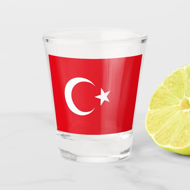 Verre A Shot Drapeau turc (Turquie) (Devant)