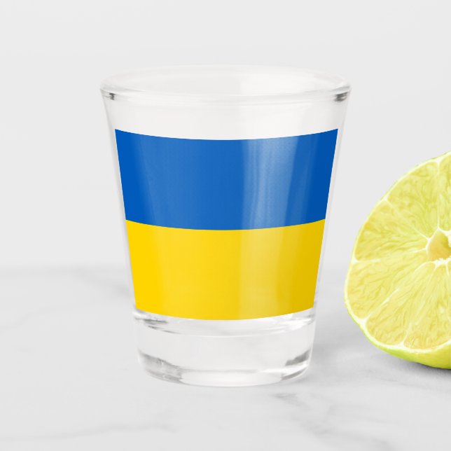 Verre A Shot Drapeau ukrainien (Ukraine) Tiré (Devant)