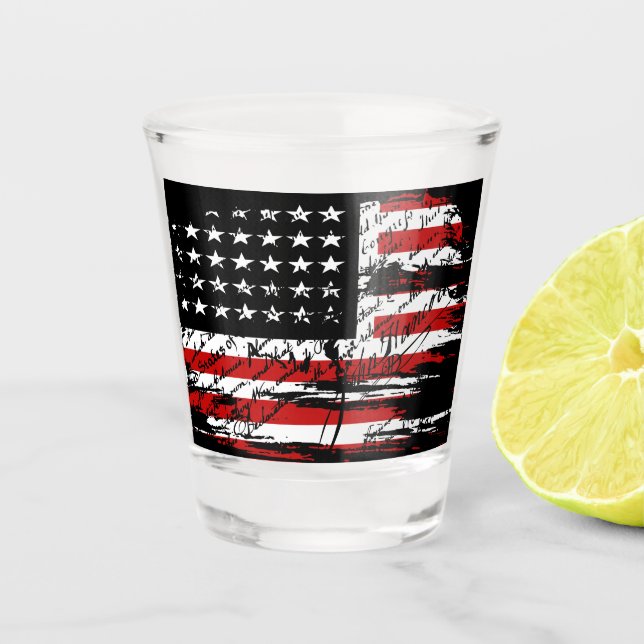Verre A Shot Drapeau vintage (Devant)