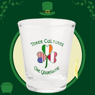 Verre A Shot Drapeaux Autriche Irlande États-Unis Trèfle Person