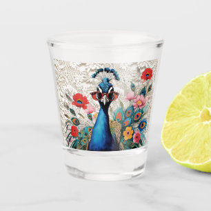 Verre A Shot Drôle amusant Peacock porter des lunettes de solei