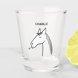 Verre A Shot Drôle Cheval Personnalisé