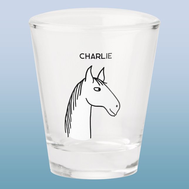 Verre A Shot Drôle Cheval Personnalisé (Fun Horse personalized shot glass)