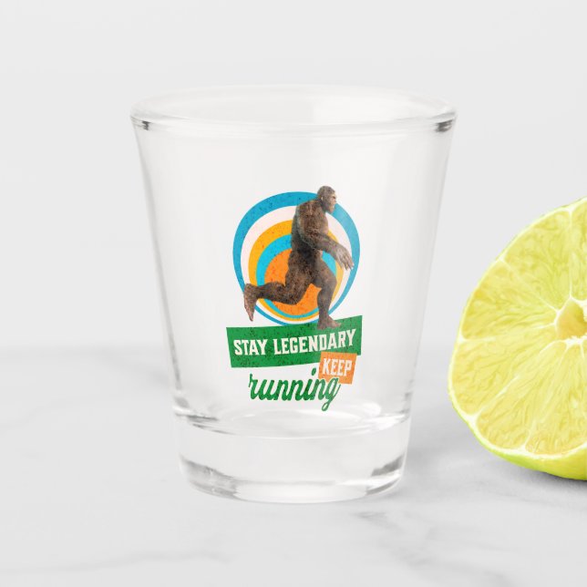 Verre A Shot Drôle de motivation de course de Bigfoot (Devant)