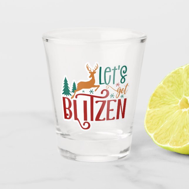 Verre A Shot Drôle de Renne Blitzen (Devant)