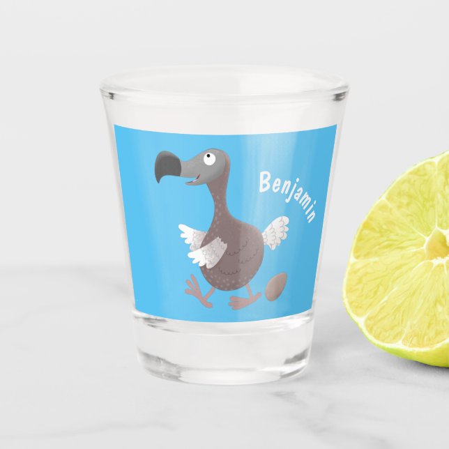 Verre A Shot Drôle dessin animé d'oiseau de dodo (Devant)