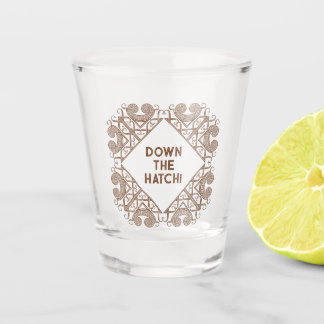 Verre A Shot Drôle Down The Hatch! Ajouter du texte Art de bord