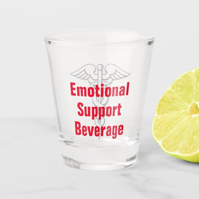 Verre A Shot Drôle Emotional Support Beverage Joke (Devant)