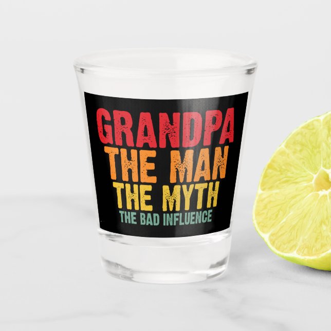 Verre A Shot drôle grand-père homme mythe légende (Devant)