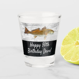 Verre A Shot Drum de sébaste cool Pêche 50e anniversaire Nom