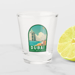 Verre A Shot Dubai Émirats Arabes Unis Retro Art Voyage
