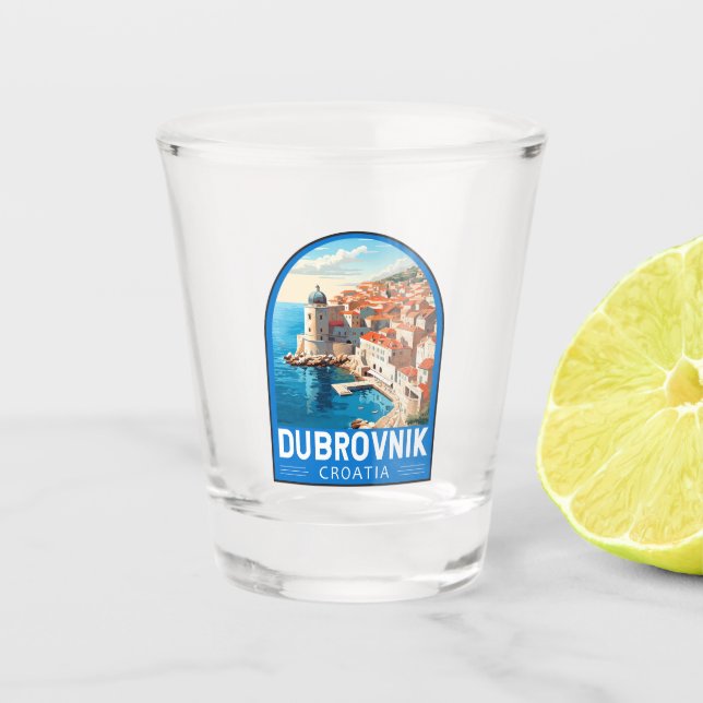 Verre A Shot Dubrovnik Croatie Travel Art Vintage (Devant)