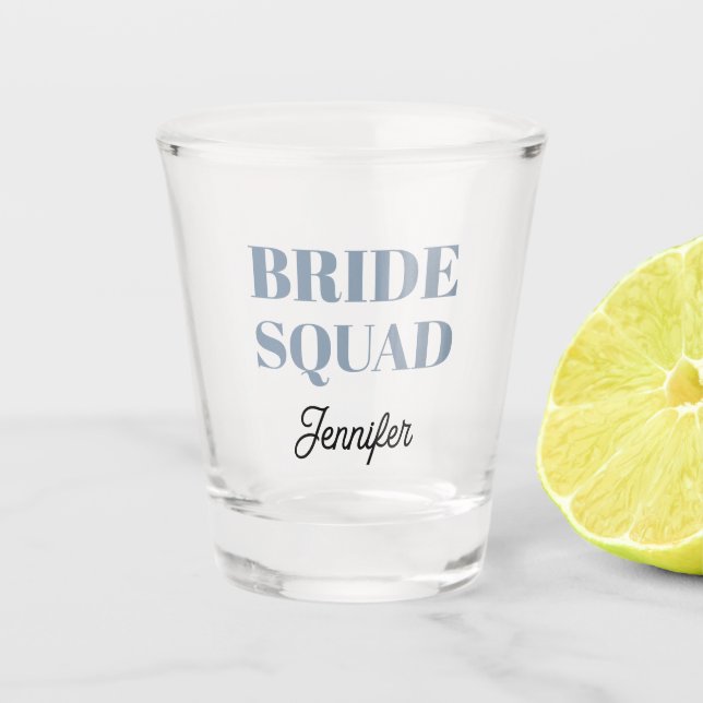 Verre A Shot Dusty Blue Wedding Bride Squad Personalized (Devant)