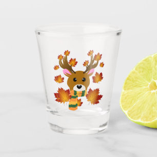 Verre A Shot Écharpe d'automne cerf feuilles d'érable