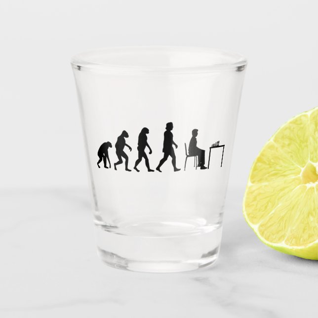 Verre A Shot Échecs - Évolution du joueur d'échecs (Devant)