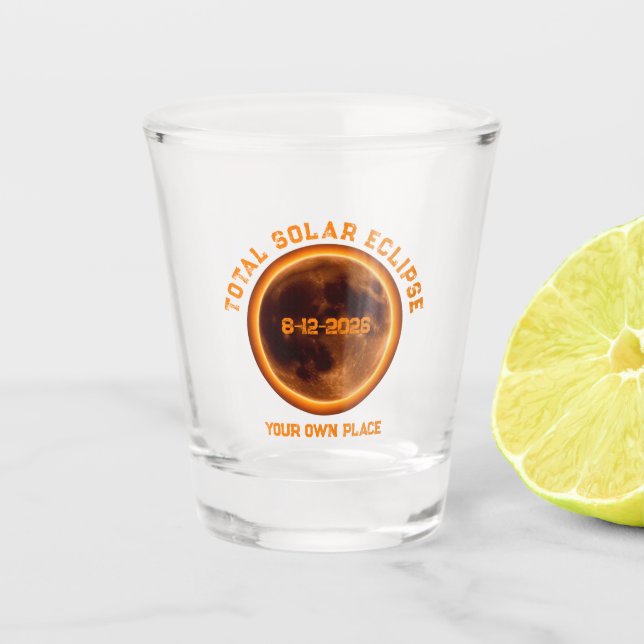 Verre A Shot Éclipse solaire totale 12 août 2026 (Devant)