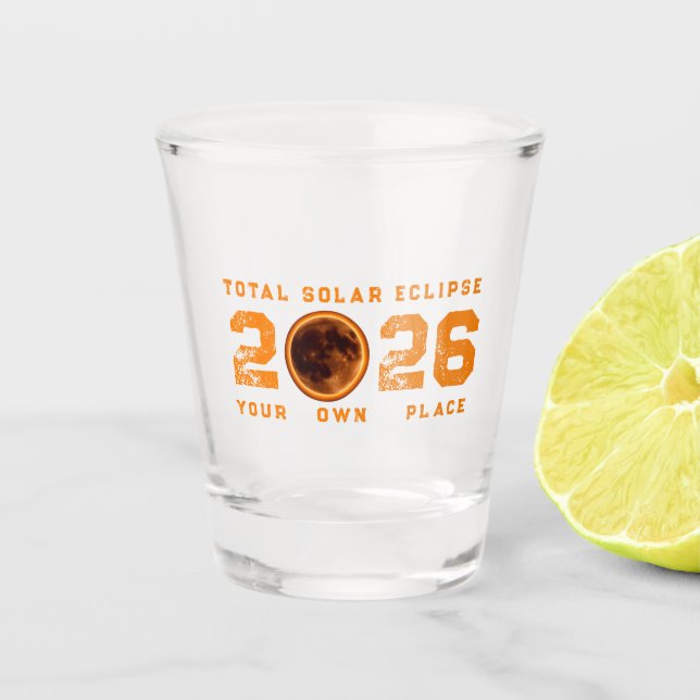 Verre A Shot Éclipse solaire totale 12 août 2026 (Devant)