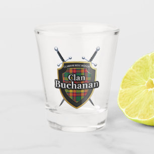 Verre A Shot Écossais Acclamations Clan Buchanan Tartan Bouclie