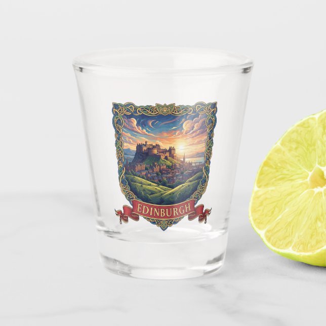 Verre A Shot Écosse Édimbourg Siège d'Arthur Voyage (Devant)