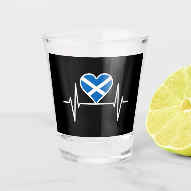 Verre A Shot Écosse - Scotland Drapeau Heartbeat (Devant)