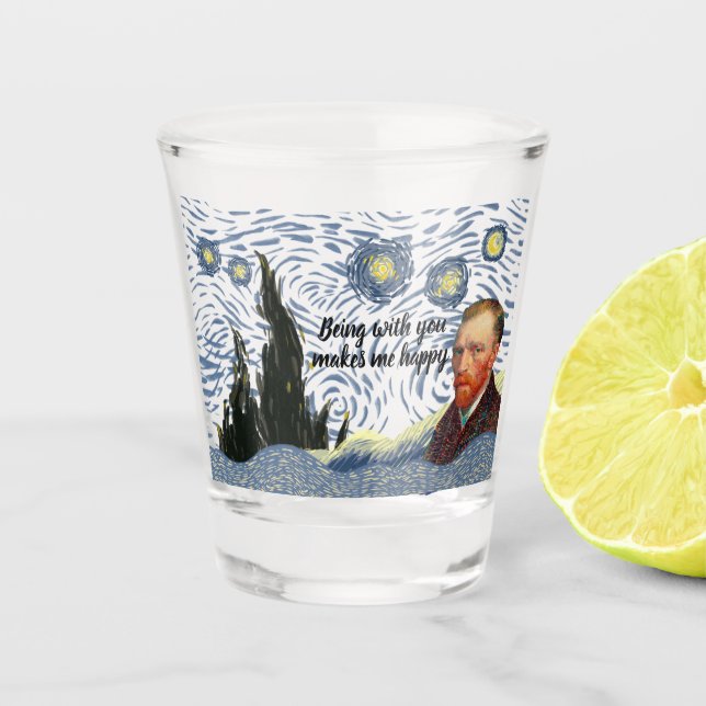 Verre A Shot Editable Starry Night Glass (Devant)