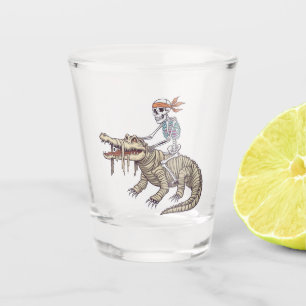 Verre A Shot Éffrayant Halloween Squelette Crocodile maman