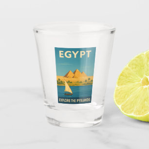 Verre A Shot Égypte Vintage voyage rétrograde Pyramide Nil